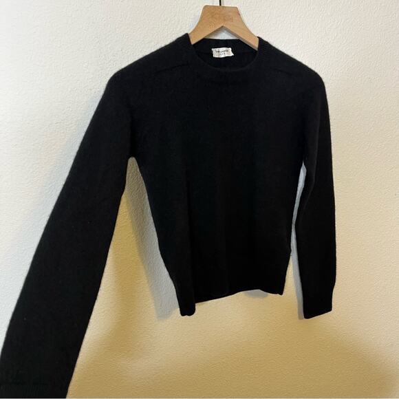 Saint Laurent Black Cashmere Pullover Sweater Ribbed Trim Womens Size XXS - Picture 4 of 11